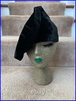 Fab Dramatic Velvet Vintage Hat