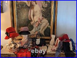 Fab! VTG Mixed Lot Scarves Hats Purses Gloves Red White Blue 25pc 1940s-1970s
