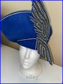 Fabulous Blue Jack McConnell Boutique Dress Hat