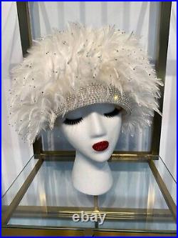 Fabulous Jack McConnell Original Vintage Sparkly Feather Hat