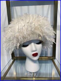 Fabulous Jack McConnell Original Vintage Sparkly Feather Hat