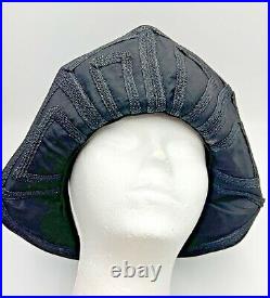 Flapper 1920s Belart Paris New York Black Silk Cloche Hat Wide Brim Soutache