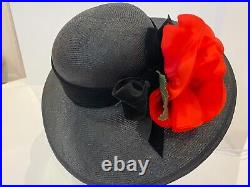 Frank Olive Lord & Taylor 1960s Vtg Derby Picture Church Hat Wide Brim, VIDEO