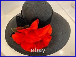 Frank Olive Lord & Taylor 1960s Vtg Derby Picture Church Hat Wide Brim, VIDEO