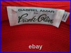 Frank Olive Red Hat Rhinestones Wedding Derby Church Easter Tea