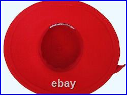 Frank Olive Red Hat Rhinestones Wedding Derby Church Easter Tea