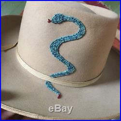 Free People/Freepeople Serpentine Beaded Hat Sam Roberts turquoise snake cowboy