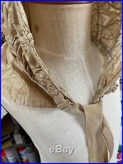 French Silk Wire 1860 Victorian Civil War Era Antique Ladies Vintage Bonnet Hat