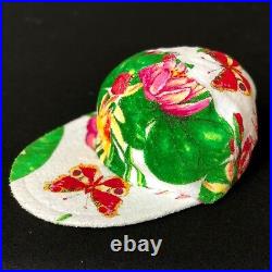 GIANNI VERSACE terry cotton cap Butterfly Ladybug Floral print size M from 1995