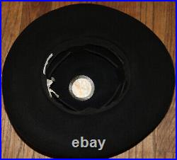 GIVENCHY vtg black high fashion hat with leather lacing