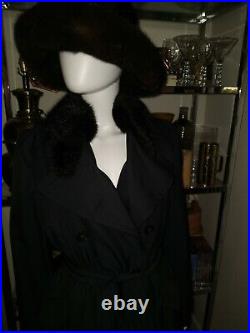 GORGEOUS Fur Wide Rolled Brim Vintage Hat Mink I Think