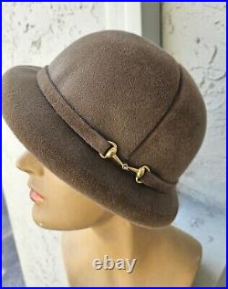 GORGEOUS GUCCI Vintage 1970s RARE COLLECTIBLE Cocoa Felt Wool Hat