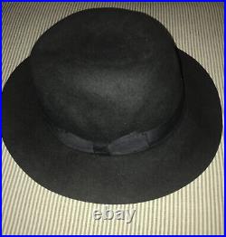 GUCCI BLACK FELT HAT MADE IN ITALY VINTAGE SZ 58 or 7 1/8