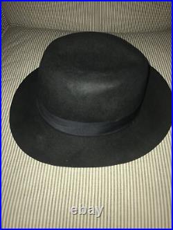 GUCCI BLACK FELT HAT MADE IN ITALY VINTAGE SZ 58 or 7 1/8