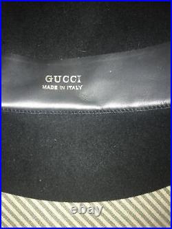 GUCCI BLACK FELT HAT MADE IN ITALY VINTAGE SZ 58 or 7 1/8