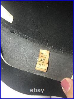 GUCCI BLACK FELT HAT MADE IN ITALY VINTAGE SZ 58 or 7 1/8