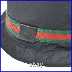 GUCCI GG Logos Sherry Line Hat Black Vintage Italy Kids #M Authentic AK38043i