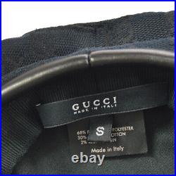 GUCCI GG Pattern Hunting Hat Cap Black #S Vintage Italy Authentic AK38456g