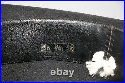 GUCCI GG Vintag Ultra Rare 80s Black Wool Fedora Hats Size 56 cm