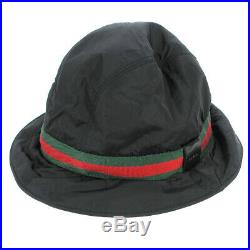 GUCCI Shelly Line Women's Hat Black Italy #XL Authentic Vintage AK38449c