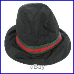 GUCCI Shelly Line Women's Hat Black Italy #XL Authentic Vintage AK38449c