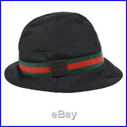 GUCCI Shelly Line Women's Hat Black Italy #XL Authentic Vintage AK42753