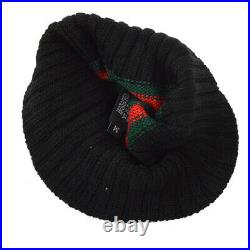 GUCCI Sherry Line GG Knitted Hat Black Vintage Italy #M Authentic AK25630i