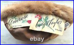 Genuine Mink Hat Blond/Beige Sophisticated & Youthful silhouette, Excellent Vtg