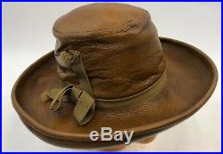 Genuine Vintage YVES SAINT LAURENT Saks Leather Boho Hipster Brenton Hat Cap