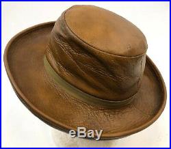 Genuine Vintage YVES SAINT LAURENT Saks Leather Boho Hipster Brenton Hat Cap