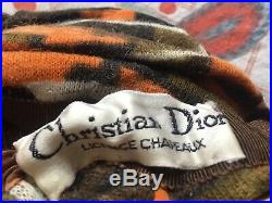 Genuine original Vintage 1960's 50's beehive turban hat Christian Dior textile