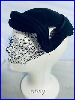 Gladys T Millinery Vintage Ladies Dress Hats Pair of 2 Flower Lace Retro