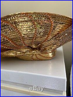Gorgeous Gold Foil George Zamaul Rhinestone Dress Hat NWOT