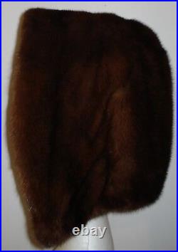 Gorgeous Mahogany Mink Fur Hood / Hat Size One Size Fit All FREE SHIP Excell Con