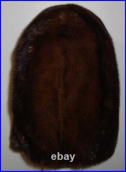 Gorgeous Mahogany Mink Fur Hood / Hat Size One Size Fit All FREE SHIP Excell Con