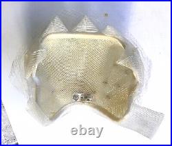 Gorgeous Vintage Ladies United Hatters Union Made Netting Leaves Bow 1940's