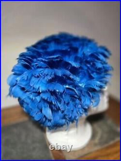 Grandma's VINTAGE BLUE FEATHER HAT