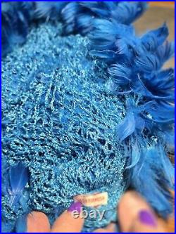 Grandma's VINTAGE BLUE FEATHER HAT