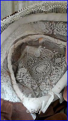 Great, antique victorian French bonnet, marrial, lace, long ribbons, Paris