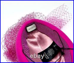 Gucci Agnes Lapin Felt Hat with Veil Small