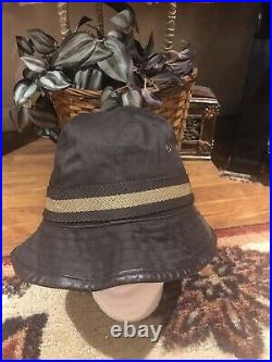 Gucci Vintage Bucket Hat WithLeather Trim
