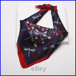 HAT Women Scarf Silk 100% Handbag Straw Brim Wide Summer Boater Ribbon Dragonfly