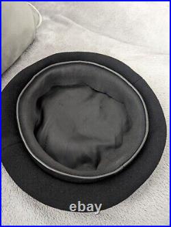 HERMES Vintage Womens Black Cashmere Beret Hat Sz 55cm