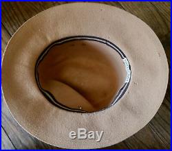 Halston vintage western style leather strap hat used distress