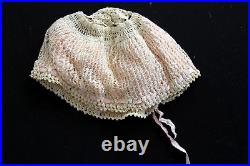 Hand Made Victorian Cotton Lace And Silk Night Cap