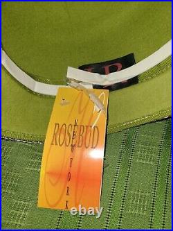 Harriet Rosebud Vintage 100% Wool Hat, Green withSequins NEW