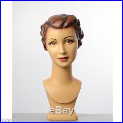 Head From Dummy Woman Vintage For Helmet Hat Or Wig
