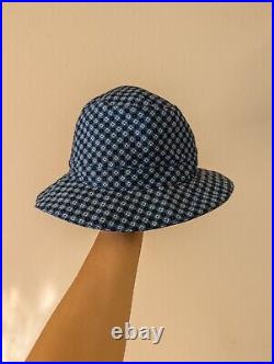 Hermes Vintage Bucket Hat In Printed Blue Cotton Women's M