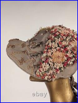 Highest Couture Design Edwardian Floral Hat W Rich Florals Possibly Lucile