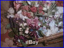 Huge Lot Vintage Millinery Flowers Velvet Roses Pansies Hat Trim 1000+ Assorted